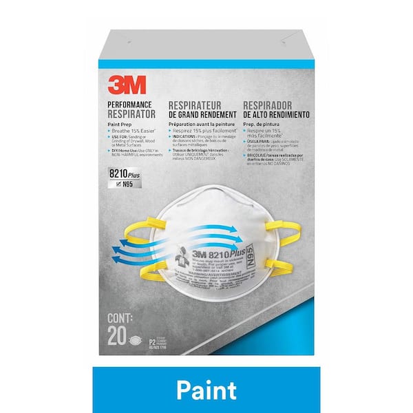 3M 8210 Plus N95 Performance Paint Prep Disposable Respirator (20-Pack)