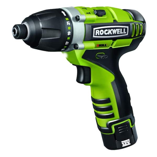 Rockwell 12-Volt LithiumTech 3RILL 3-in-1 Impact Driver with 2 Battery