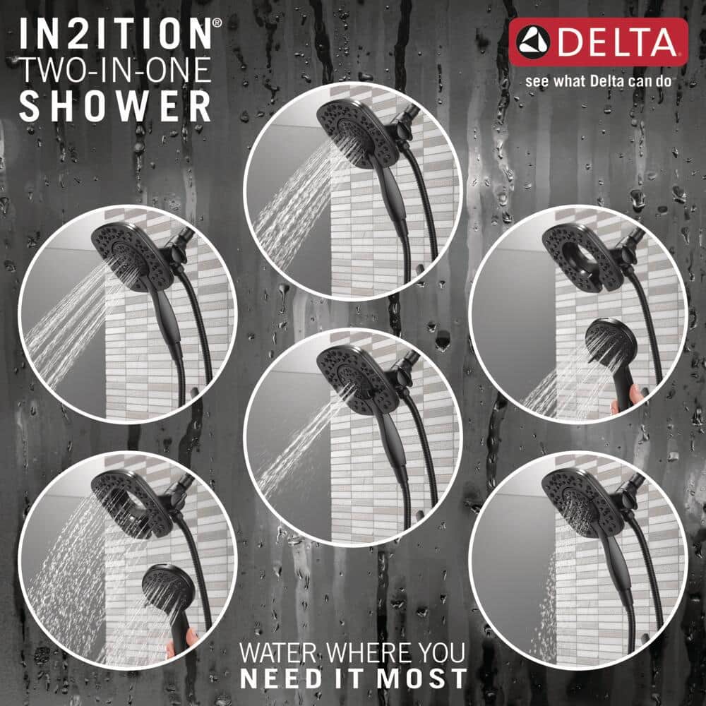 Matte Black Stainless Steel Dual-Function Tub and Shower Faucet Set