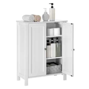 23.6 in. W Free Standing Linen Cabinet Bathroom Floor Cabinet with Adjustable Shelf in White