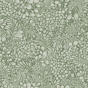 Siv Dark Green Botanical Wallpaper Sample