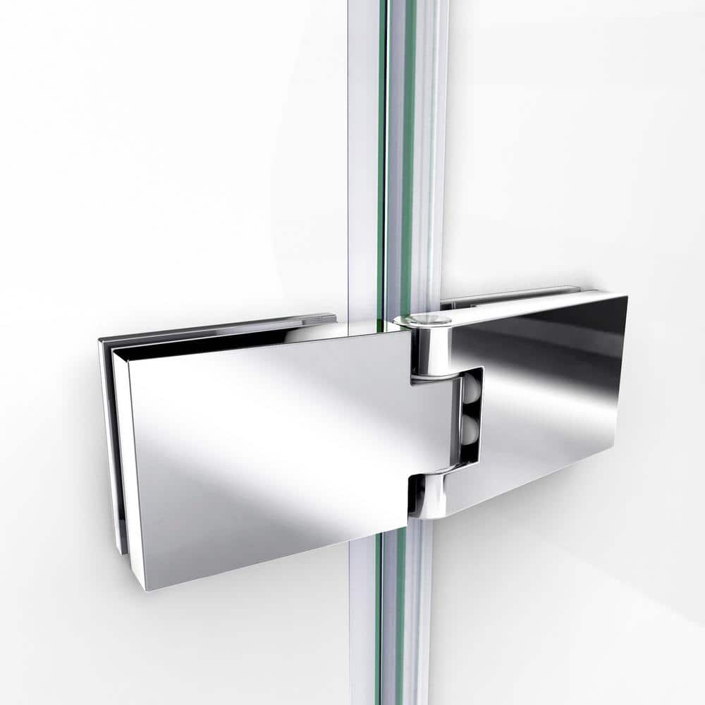 Aqua Ultra 60" Clear Tempered Glass Frameless Hinged Tub Door