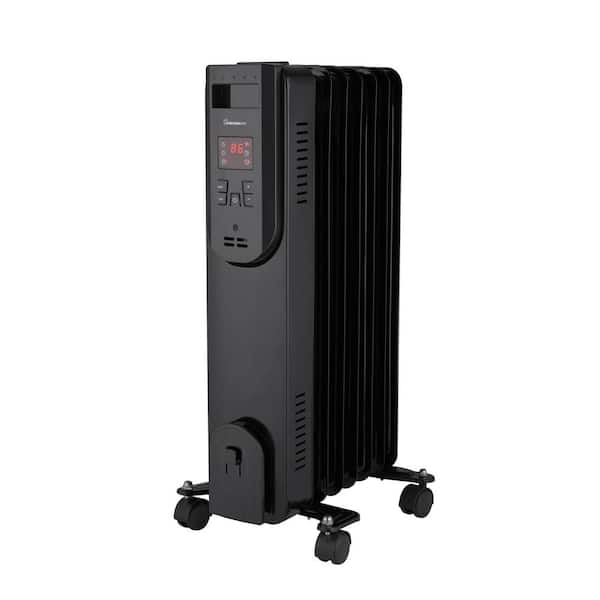 VISIONAIR 24 in. 600-Watt/900-Watt/1500-Watt Digital Electric Oil-Filled Radiant Heater with Remote