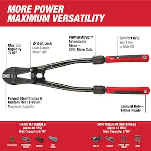 24 in. Adaptable Bolt Cutter With POWERMOVE Extendable Handles W/ 14 in. Adaptable Bolt Cutter