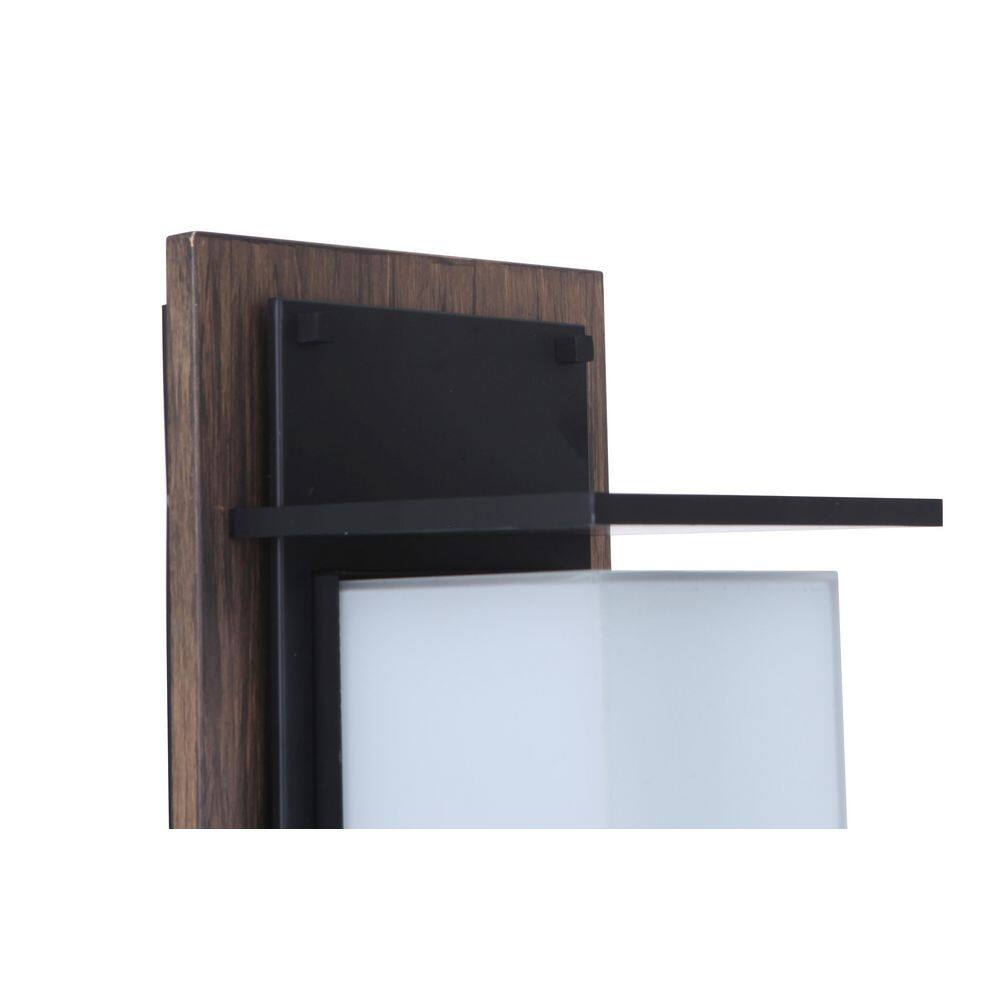Whiskey Barrel and Midnight LED Wall Sconce with Frosted Glass