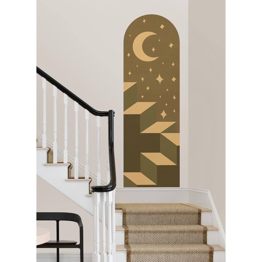 Celestial Green and Gold Stairway to the Stars Archway Wall Decal