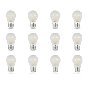 40-Watt Equivalent A15 Dimmable Filament Frosted Glass LED Ceiling Fan Light Bulb, Soft White 2700K (12-Pack)