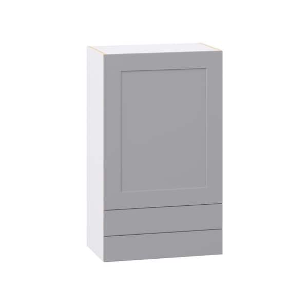 Roseland 24 in. W x 14 in. D x 40 in. H Assembled Shaker Wall Kitchen Cabinet in Slate Gray with 2 Drawers