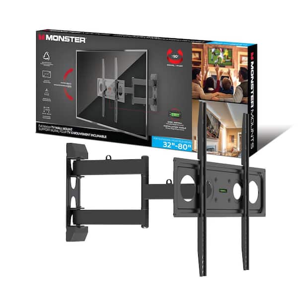 Full Motion TV Mount for 32 in. 80 in. TVs up to 88 lbs. Flat Panel Swivel and Tilt Television Mount