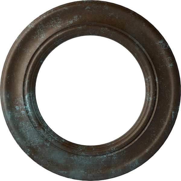 Ekena Millwork 1" x 20-7/8" x 20-7/8" Polyurethane Holmdel Ceiling Medallion, Bronze Blue Patina