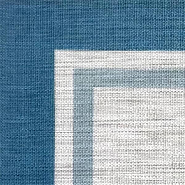 Valden Blue Woven Vinyl Home Kitchen Mat Waterproof Area Rug for Indoor/Outdoor 24 in. x 47 in.