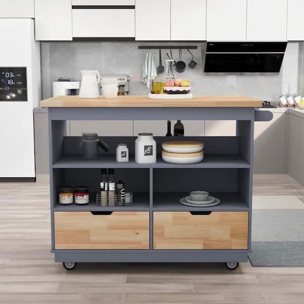 wetiny Blue Kitchen Island