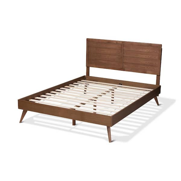 Baxton Studio Artemis Walnut King Platform Bed 156 94099427 HD