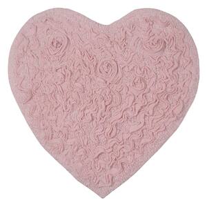 Bell Flower Collection 100% Cotton Tufted Non-Slip Bath Rugs, 25 in. x25 in. , Pink