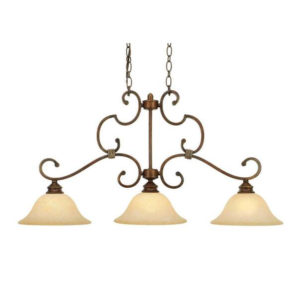 Unbranded Hollis Collection 3-Light Champagne Bronze Linear Pendant