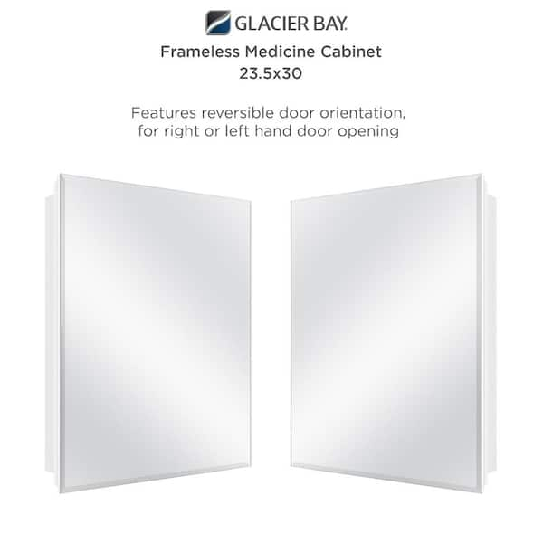 Glacier Bay 23.1 in. W x 27.9 in. H White Rectangular Medicine Cabinet  without Mirror with Adjustable Shelves 45396 - The Home Depot