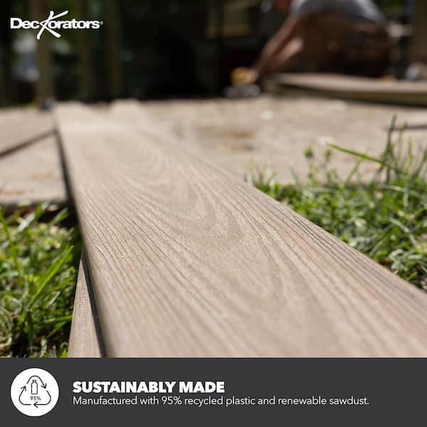 Deckorators Venture 1 in. x 6 in. x 20 ft. Sandbar Brown Square