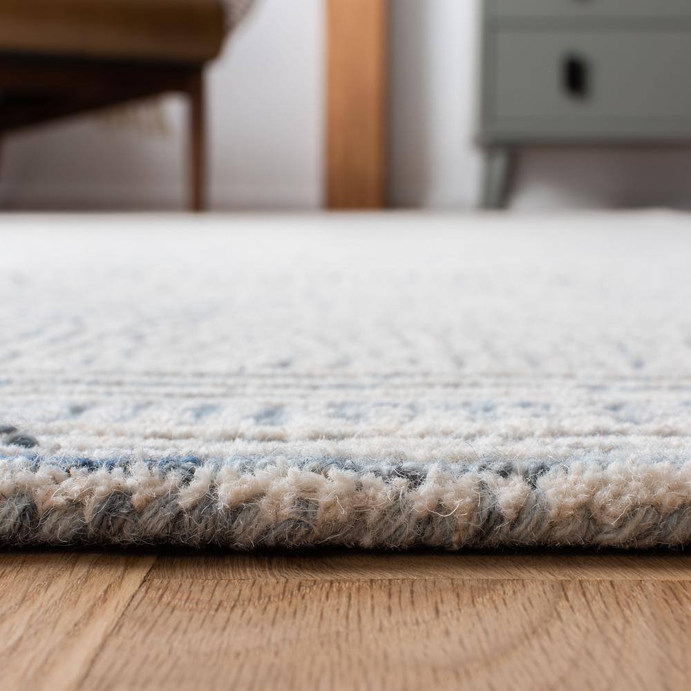 SAFAVIEH Abstract Caelestinus Geometric Wool Area Rug, Ivory/Blue, 2' x 3'