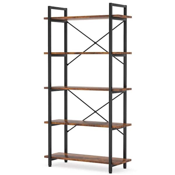 6 Tier Bamboo Bookcase 63'' Tall Storage Organizer w/ Adjustable