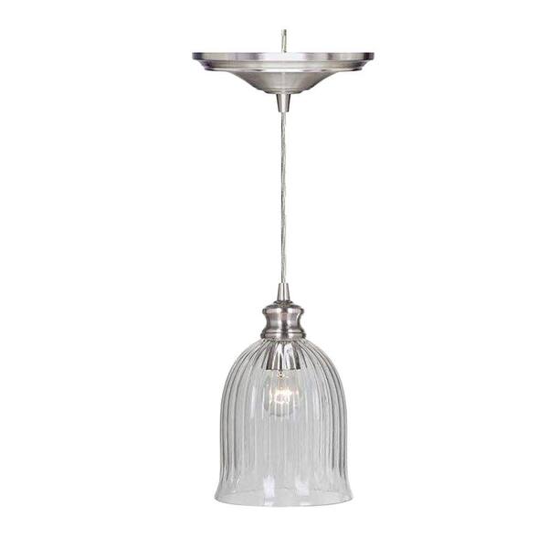 Home Decorators Collection Marissa 1-Light Brushed Nickel Pendant with Hardwire