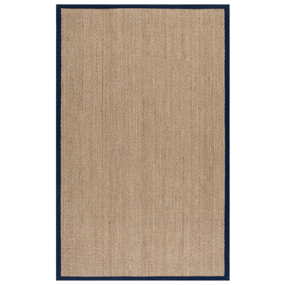 Natural Fiber 3 ft. x 5 ft. Natural/Navy Blue Abstract Solid Border Area Rug price history on PriceWatchPro