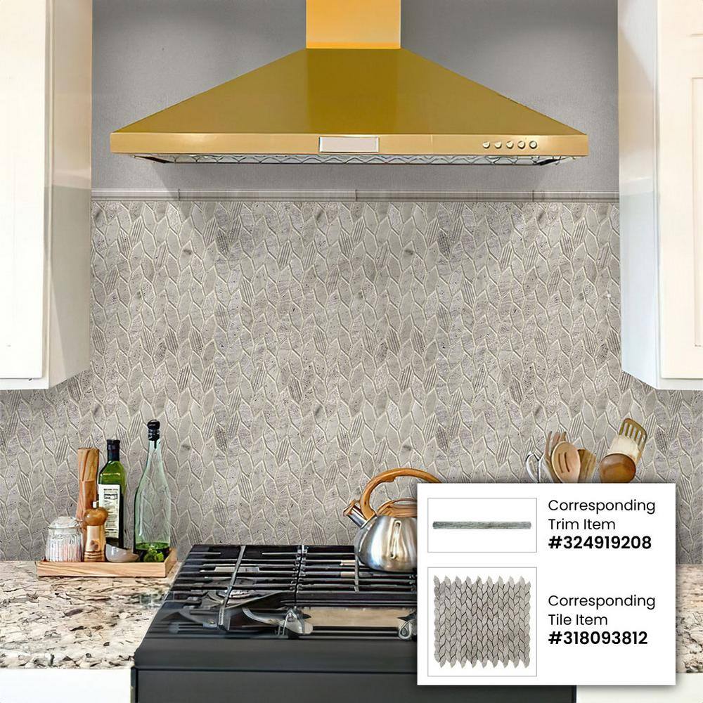 Wooden Gray Leaf Polished Marble Mosaic Wall and Floor Tile
