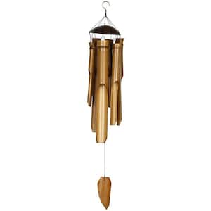 Asli Arts Collection, Half Coconut Bamboo Chime, 25 in. Bamboo Wind Chime C107