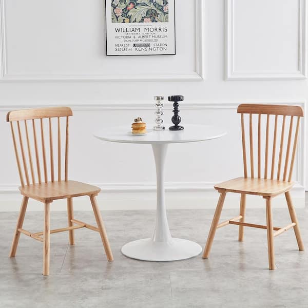 CSC DECOR INC Natural Rubber Wood Dining Chair Set of 4 Living Room Chair Simple and Natural