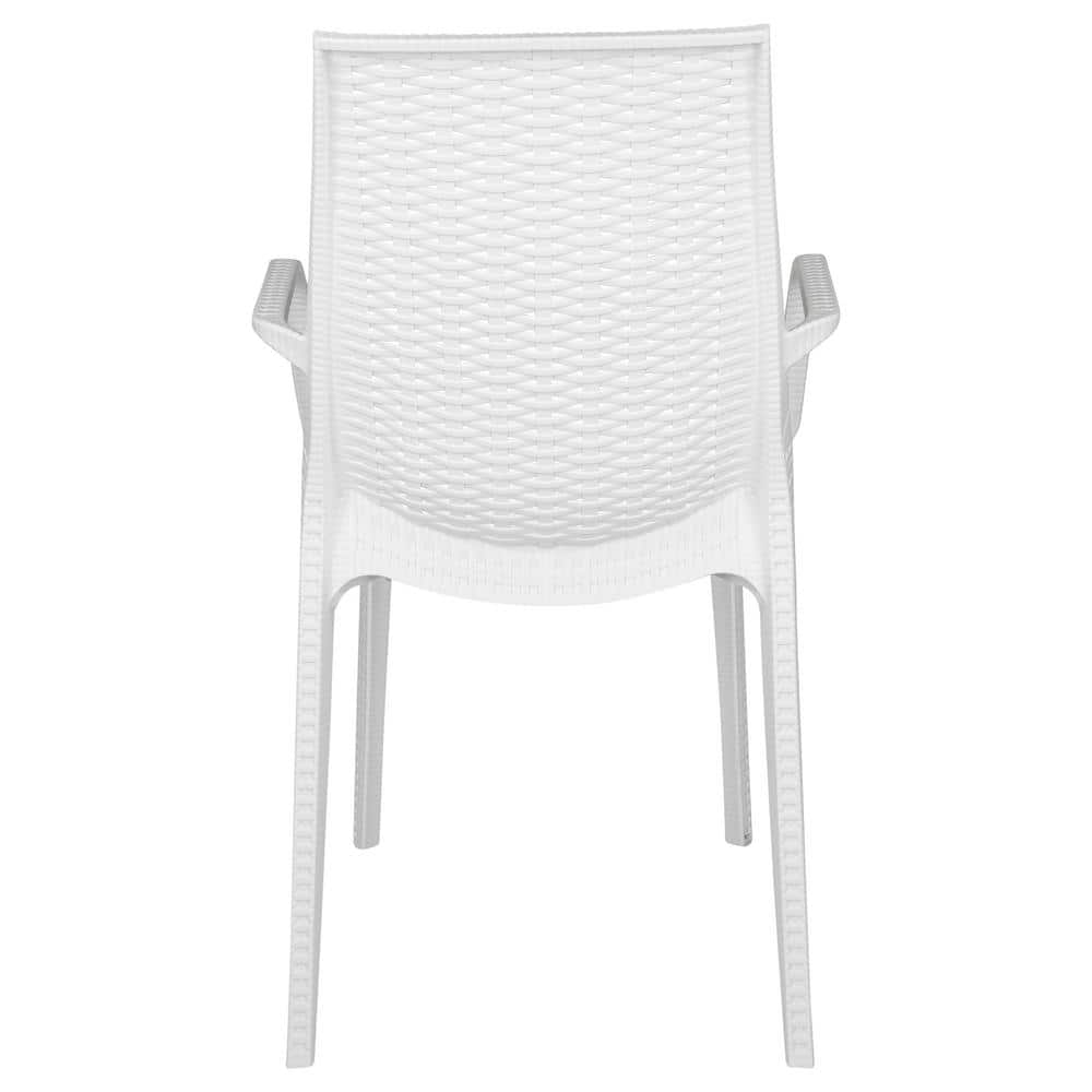 Kent Modern White Polypropylene Outdoor Dining Chair Set of 4