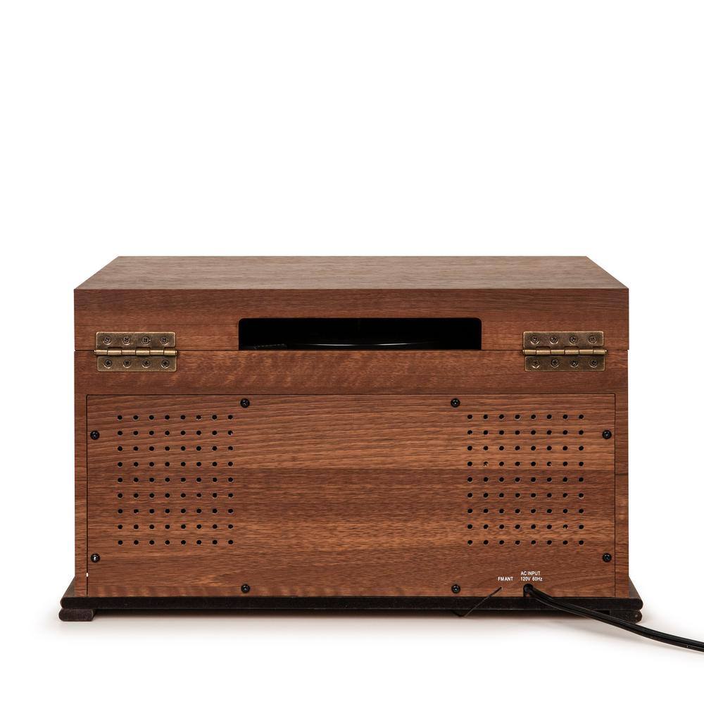 Walnut Vintage Style 8-in-1 Record Player with Bluetooth