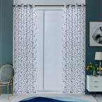 Lyndale Decor Blake 95 in.L x 54 in. W Sheer Polyester Curtain in Grey ...