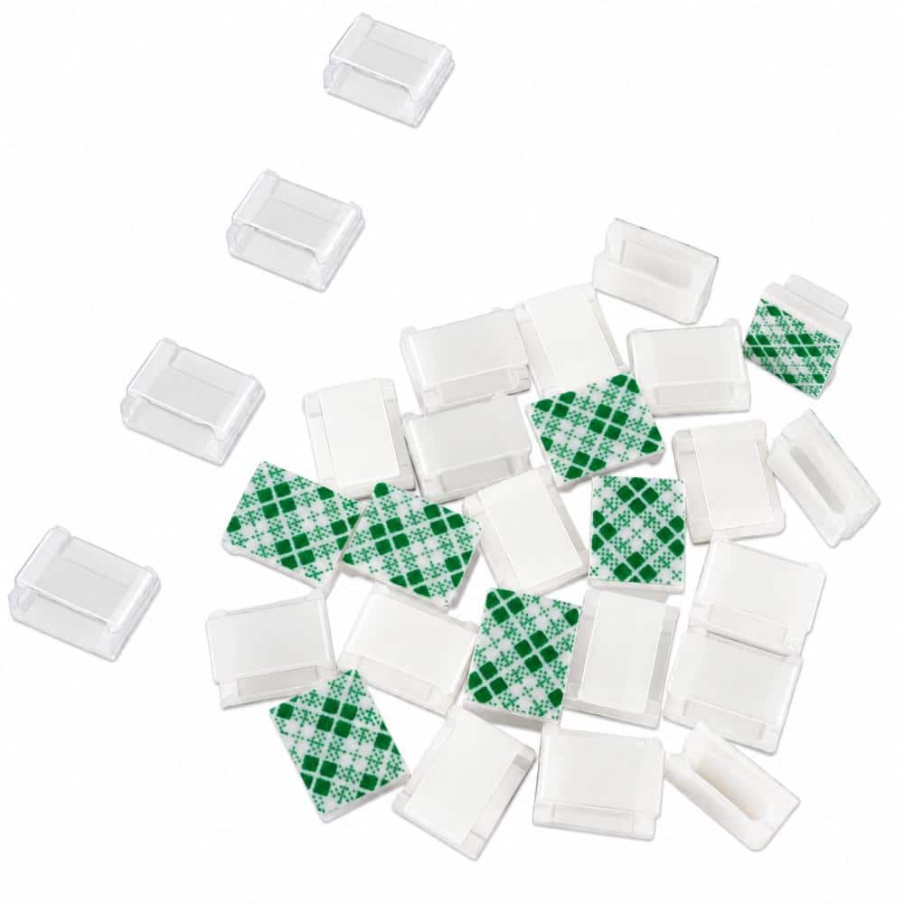 PBTEK Clear LED Tape Light Mounting Clips and Self Adhesive Strip ...