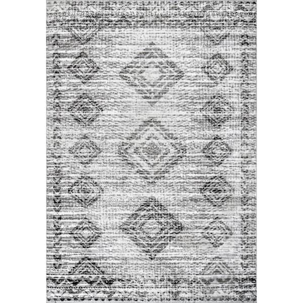 Nuloom Presley Faded Aztec Gray 8 Ft X, 8 215 10 Rug Pad Home Depot