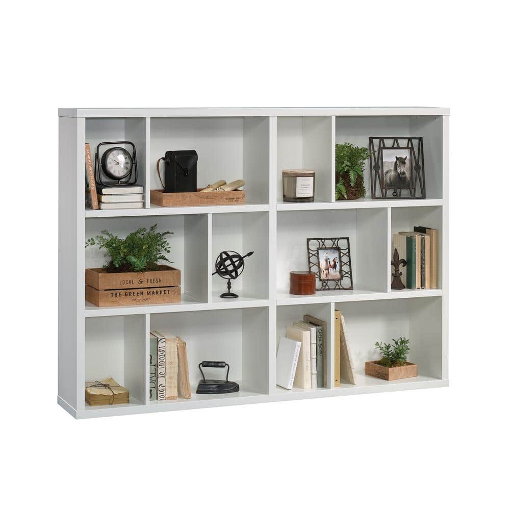 Soft White Adjustable 12-Cube Modular Storage Bookcase