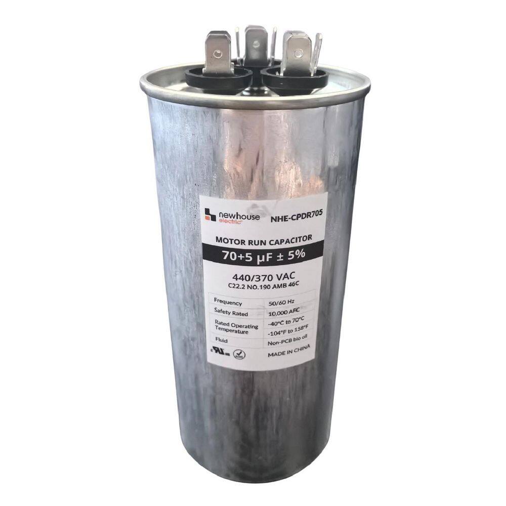 Dual Run Capacitor 70/5 MFD 440/370 VAC for Air Conditioner and Heat Pump Systems, Round, Metal price history on PriceWatchPro