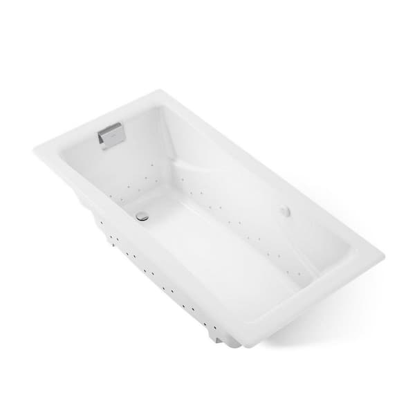 Tea-for-Two 71.75 in. x 36 in. Reversible Drain Soaking Bathtub in White