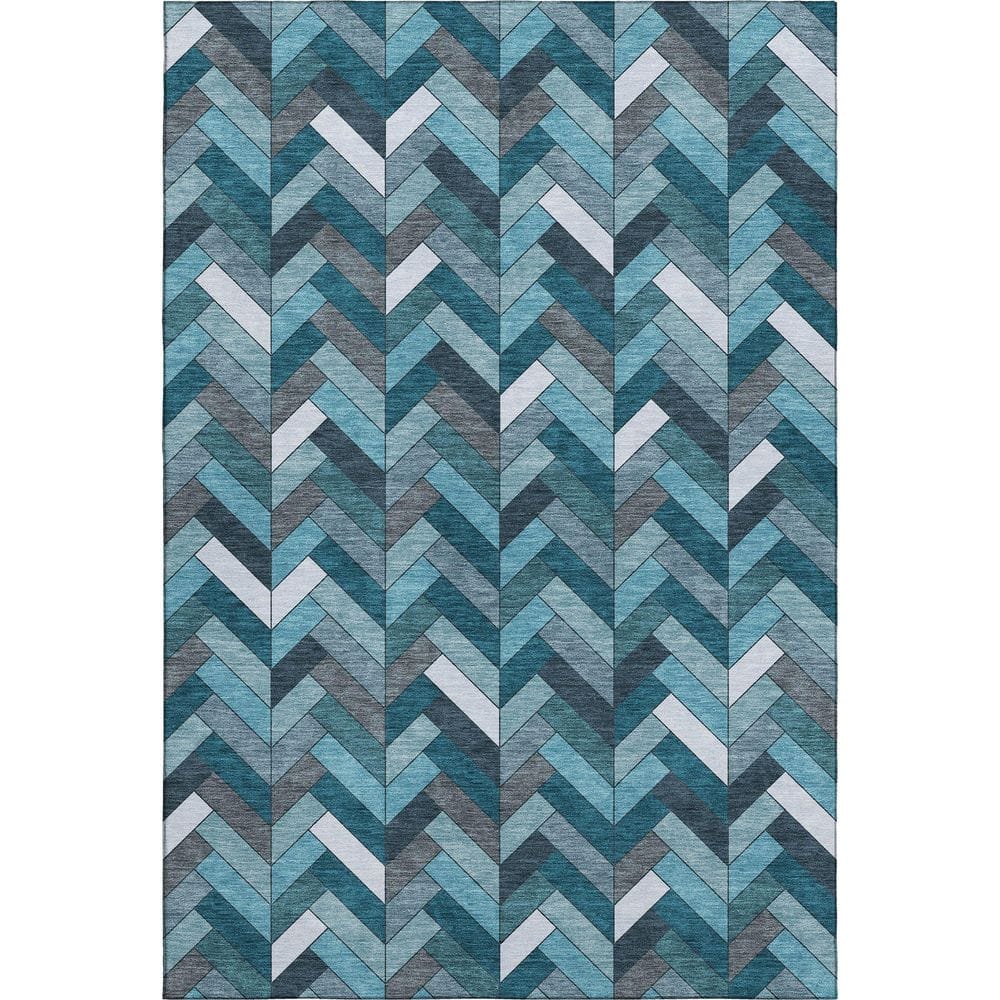 Mayfield Premium Machine Washable Abstract AMF2296 Teal 10 ft. x 14 ft. Area Rug price history on PriceWatchPro