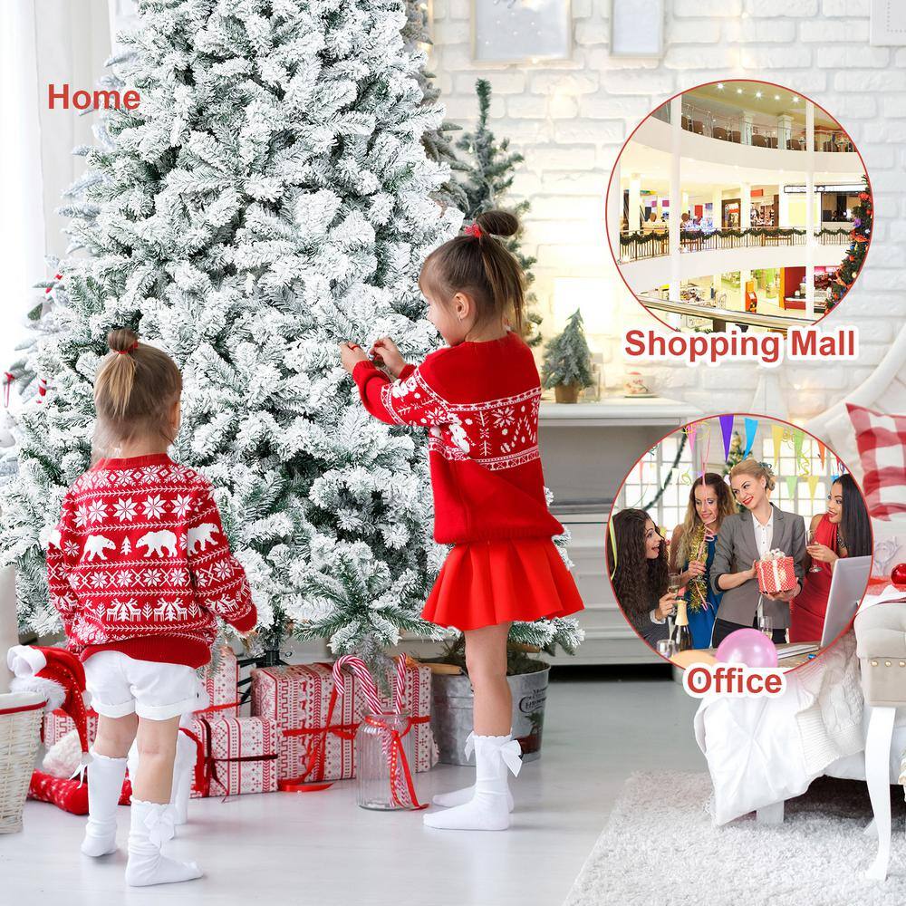 9ft Snow Flocked Full Spruce Artificial Christmas Tree