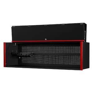 DX Series 72 in. 0-Drawer Extreme Power Workstation Hutch in Black with Red Handle