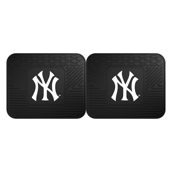 FANMATS MLB New York Yankees Black Heavy Duty 2-Piece 14 in. x 17 in. Vinyl Utility Mat