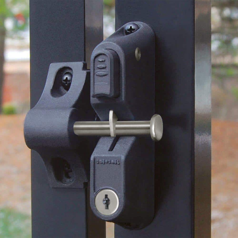 Black Stainless Steel Locking Gravity Gate Latch