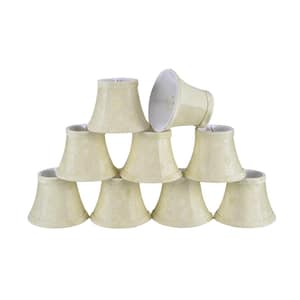 5 in. x 4 in. Butter Creme and Pumpkin Leaf Design Bell Lamp Shade (9-Pack)