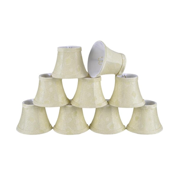 Aspen Creative Corporation 5 in. x 4 in. Butter Creme and Pumpkin Leaf Design Bell Lamp Shade (9-Pack)