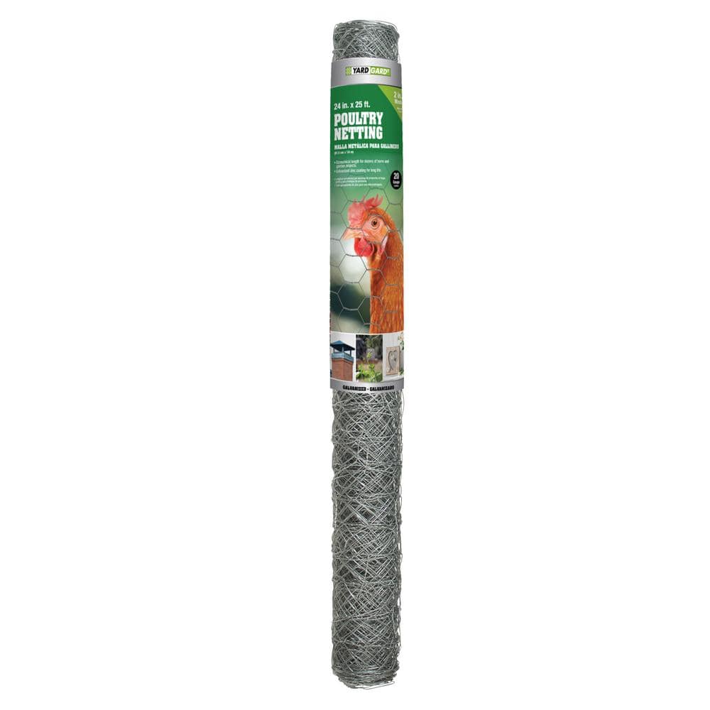 YARDGARD 2 In. Mesh X 2 Ft. X 25 Ft. 20-Gauge Galvanized Poultry ...