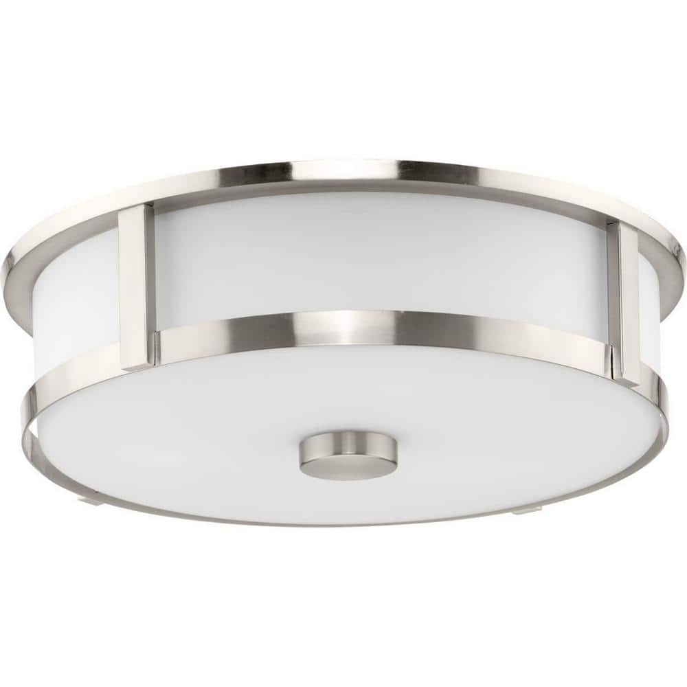 Gilliam 16" Brushed Nickel and Glass 3-Light Flush Mount