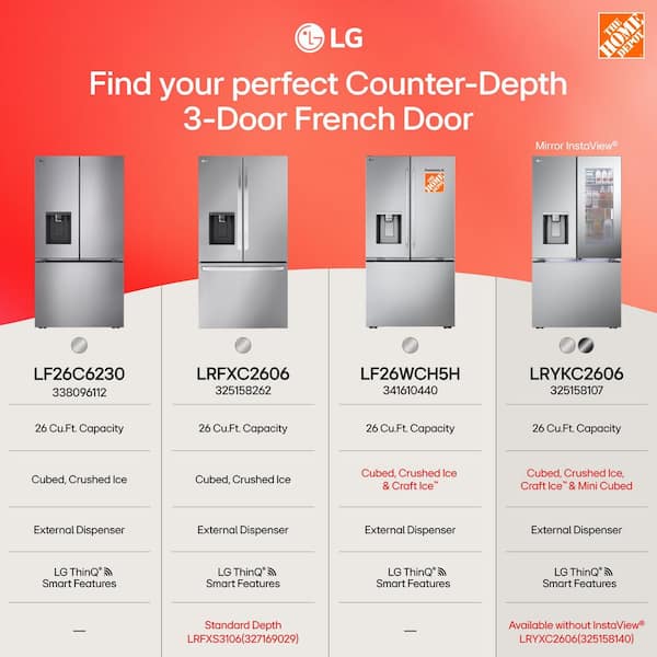 LG 26 cu. ft. Counter-Depth MAX French Door Refrigerator w