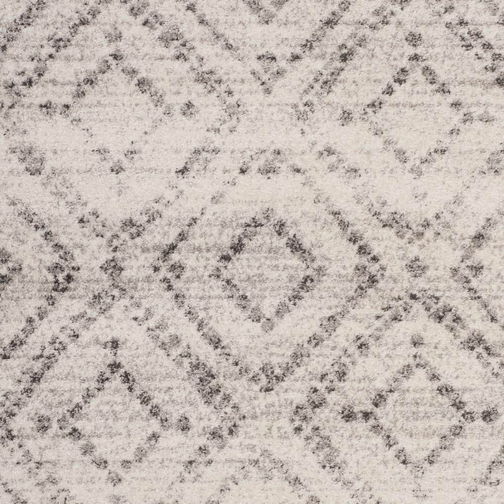 Gray Hand-Knotted Synthetic 8' x 10' Rectangular Rug