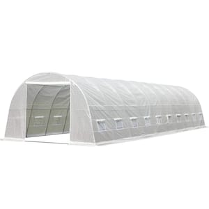 40 ft. W x 8 ft. D x 12 ft. H Premium Tunnel Potable Walk-In Greenhouse, White