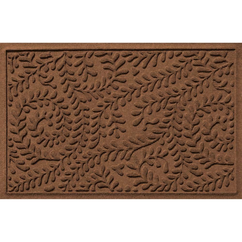 Waterhog Boxwood Dark Brown 23 in. x 35 in. PET Polyester Indoor Outdoor Do