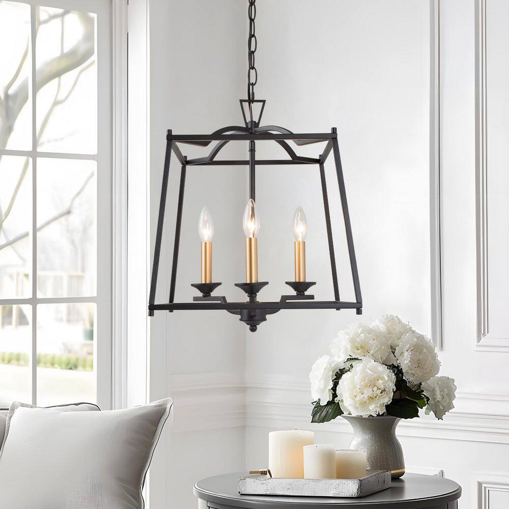 3-Light 14.6 in. Modern Farmhouse Black and Gold Dining Room Pendant Light, Transitional Kitchen Island Ceiling Light price history on PriceWatchPro